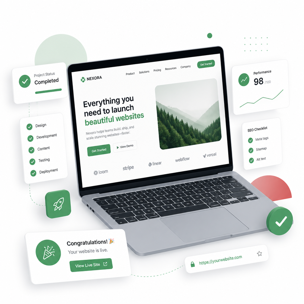 Website launch checklist and performance dashboard